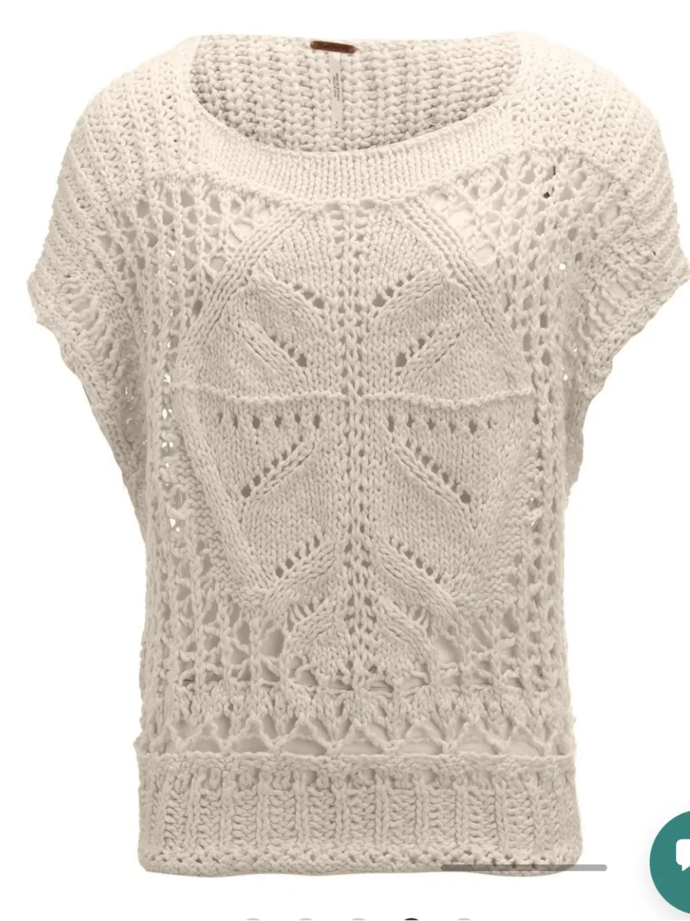 Free people diamond in the rough crochet sweater vest cotton size medium
